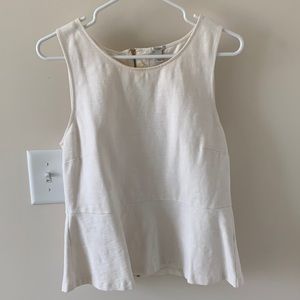 Cream Peplum Tank